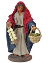 Donna con cesto e aglio 12 cm Mondo Presepi