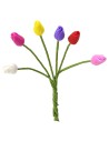 Set di 6 tulipani in vari colori 6 cm Mondo Presepi