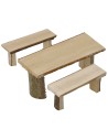 Mesa de madera cm 9x3,2x3,7 h artículos belén, accesorios