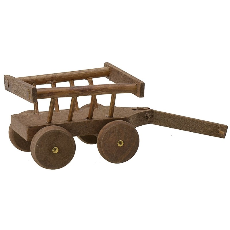 Carrito de madera 11,5x4,5x4 h madera, estatuas, altura