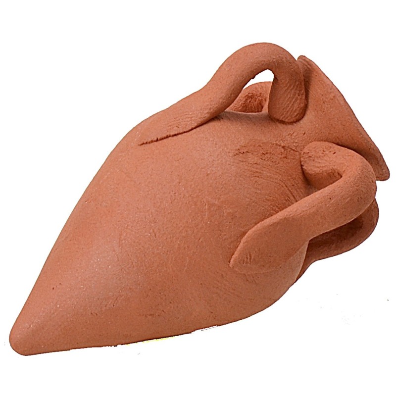 Ánfora de terracota con asas de 4,7 cm de altura, terracota, asas.