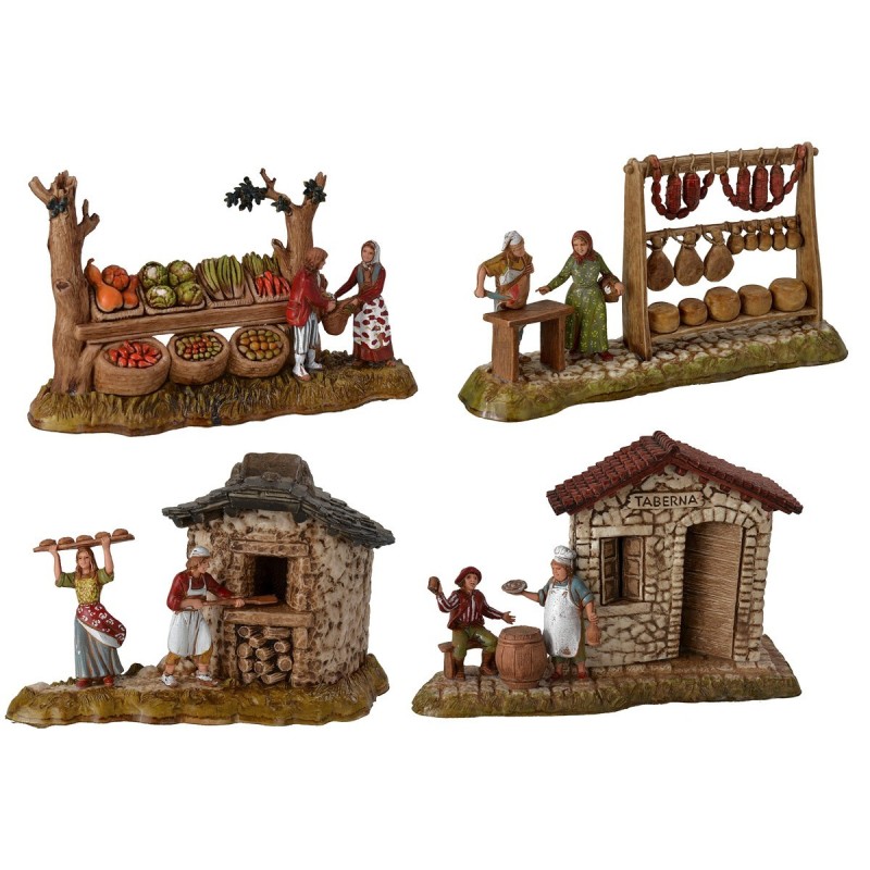 Juego de 4 oficios Landi Moranduzzo serie 6 cm estatuas Landi 6 cm