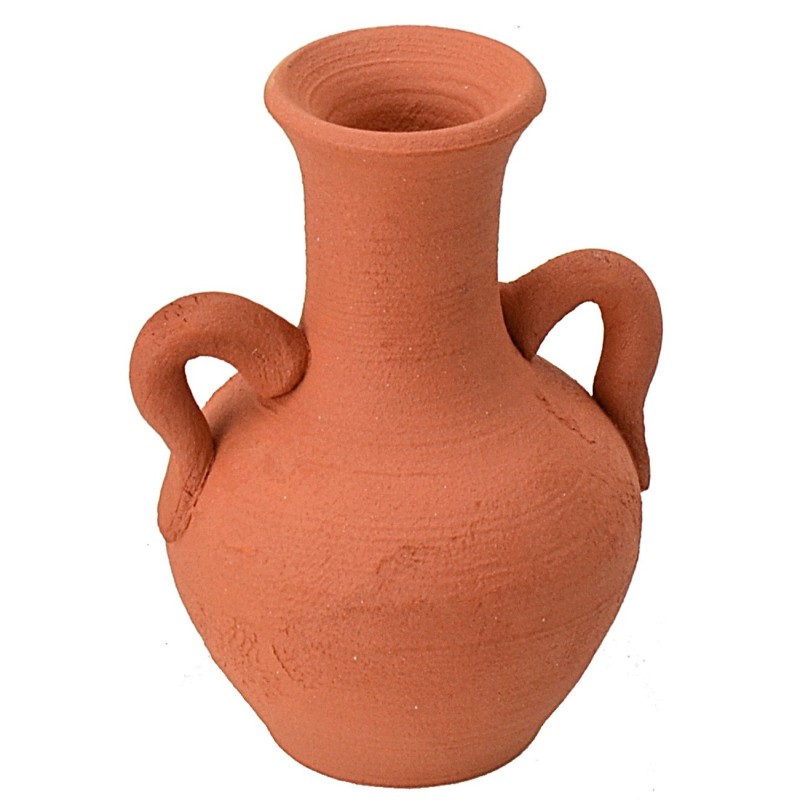 Ánfora de terracota con asas cm 6,3 h terracota, altura