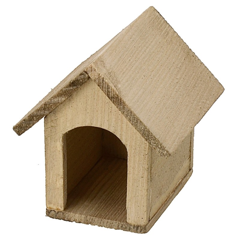 Caseta de madera para perros de 5,1x5,3x5,6 cm de alto, madera, estatuas, perros.