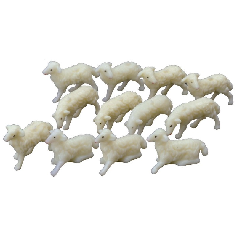 Set 12 pecore per statue 4 cm Mondo Presepi