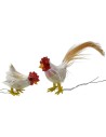 Set gallo e gallina per statue 10 cm