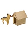 Cuccia in legno per cani cm 5,1x5,3x5,6 h legno, statue, cani