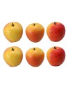 Conjunto de 6 manzanas amarillo-rojas ø 1,1 cm Mundo Belenes