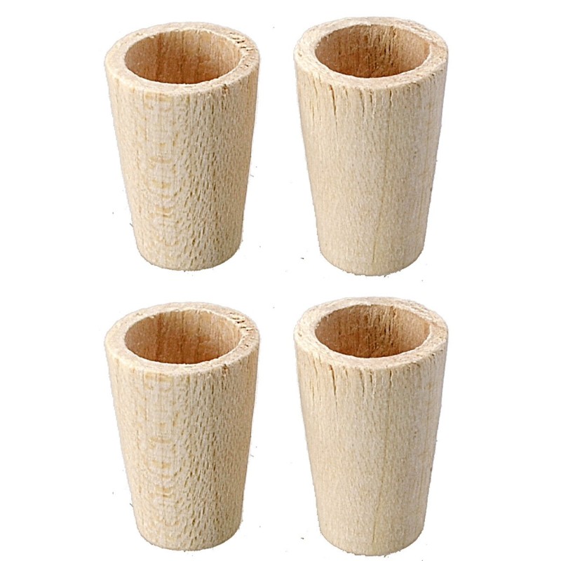 Juego de 4 vasos de madera ø 1x1,7 cm Mondo Presepi