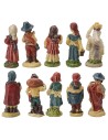 Juego de 10 estatuas de 3,5 cm en resina Mondo Presepi