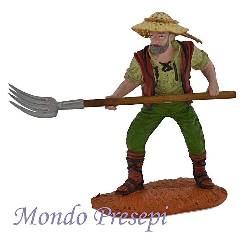 Farmer with pitchfork with a shovel cm 10 Oliver