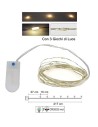 20 micro LED blanco cálido con juegos de luces y pilas incluidas.