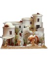 Presepe in stile arabo con tenda completo di luci e statue