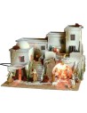 Presepe in stile arabo con tenda completo di luci e statue