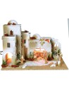 Arabic nativity scene complete with lights, working fountain and statues