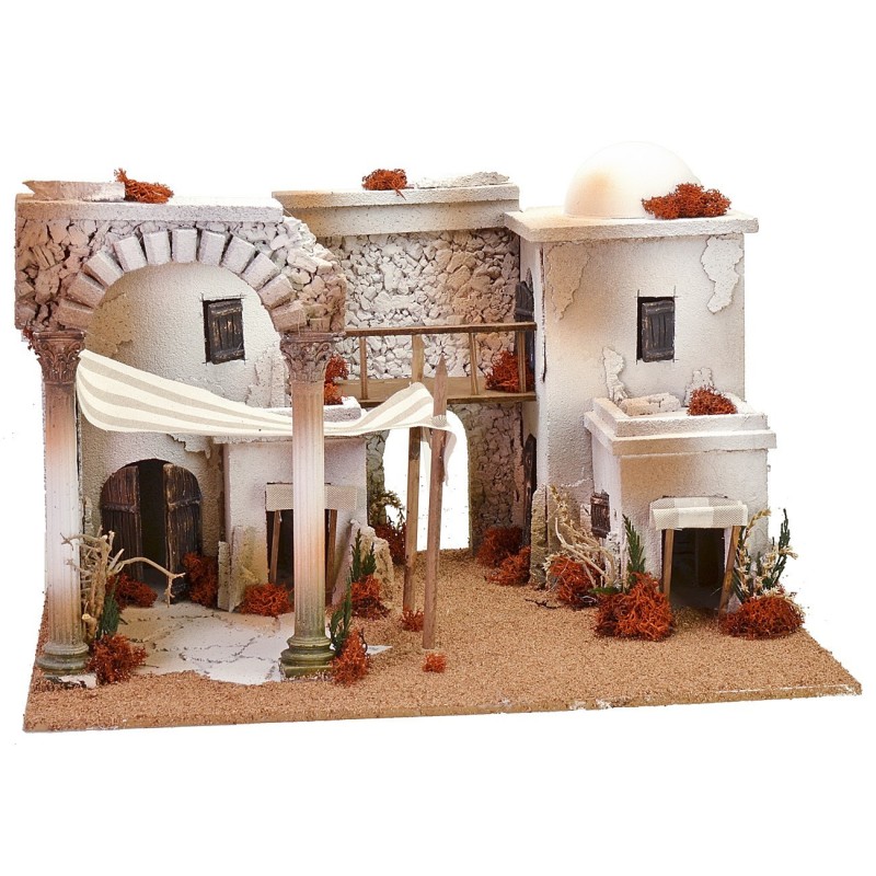 Pueblo árabe con tienda y arco de 50x40x33 cm h Mondo Presepi