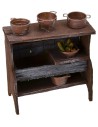 Antiqued wooden sink with small parts cm 10,5x5x12 h