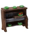 Antiqued wooden sink with small parts cm 5,5x2,5x5,5 h