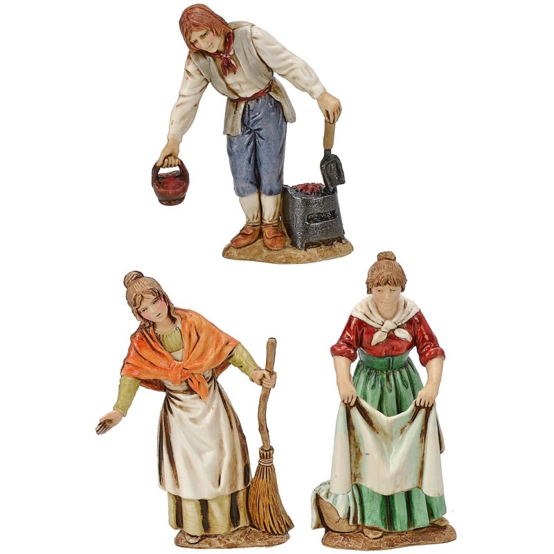 Conjunto de 3 estatuas de pie 10 cm Landi Moranduzzo