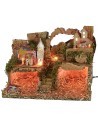 Presepe con luci funzionanti a corrente cm 33x18x24 h