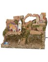 Presepe con luci funzionanti a corrente cm 33x18x24 h Mondo