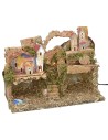 Presepe con luci funzionanti a corrente cm 33x18x24 h