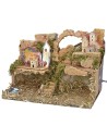 Presepe con luci funzionanti a corrente cm 33x18x24 h