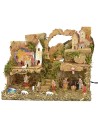 Presepe illuminato completo di statue Landi cm 33x18x24 h Mondo