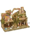 Presepe illuminato completo di statue Landi cm 33x18x24 h Mondo