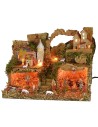 Presepe illuminato completo di statue Landi cm 33x18x24 h Mondo