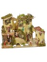 Presepe con scala completo di statue Landi cm 33x18x24 h Mondo