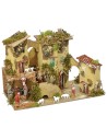 Presepe con scala completo di statue Landi cm 33x18x24 h