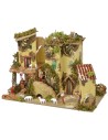 Presepe con scala completo di statue Landi cm 33x18x24 h Mondo