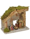 Hut with complete opening of Nativity in resin cm