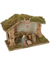 Cabaña con pesebre completo de Natividad Landi de 30x15x21 cm h