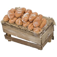 Cesta di pane minuteria presepe 12 a 20 cm