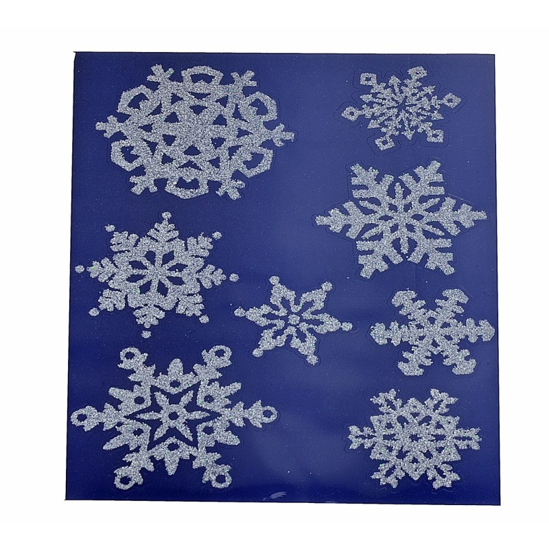 Vetrofania argento fiocchi di neve cm 30x44 h