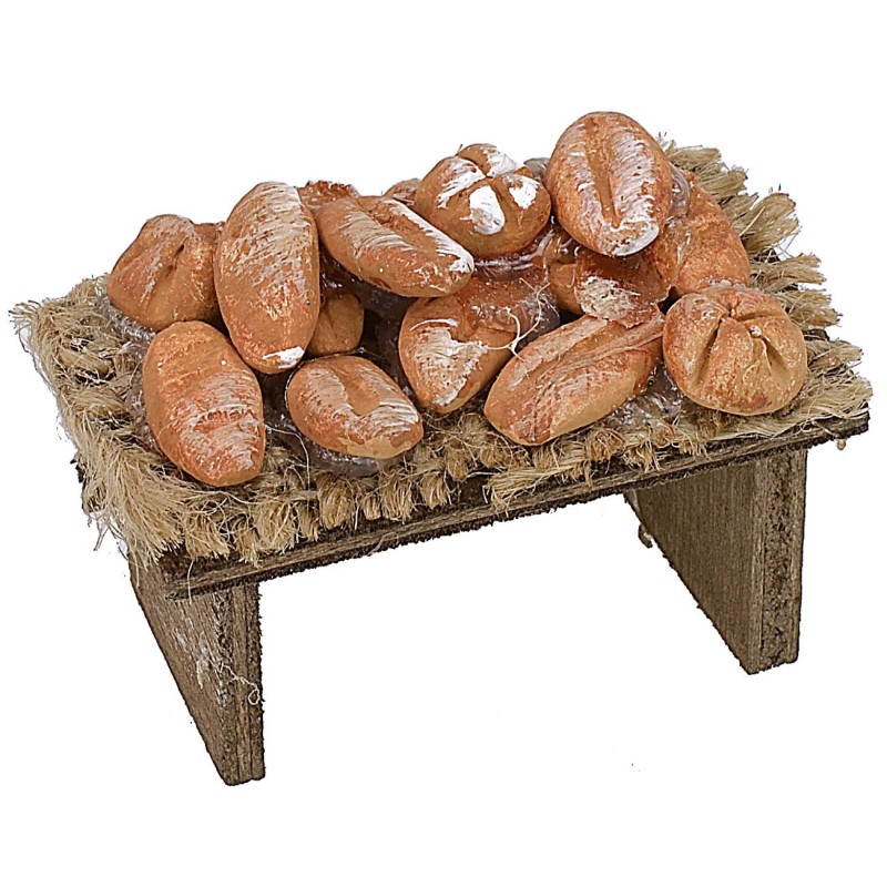 Wooden bench with bread 5x3x2,5 h.