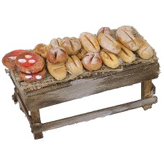 Cesta di pane minuteria presepe 12 a 20 cm