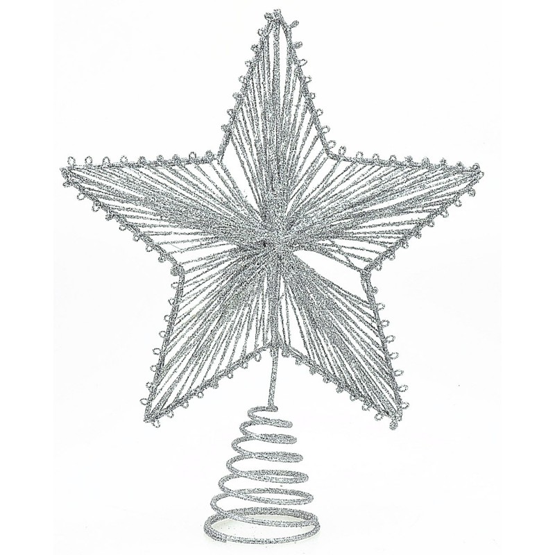 Punta de estrella color plata h 25 cm Mundo Pesebre