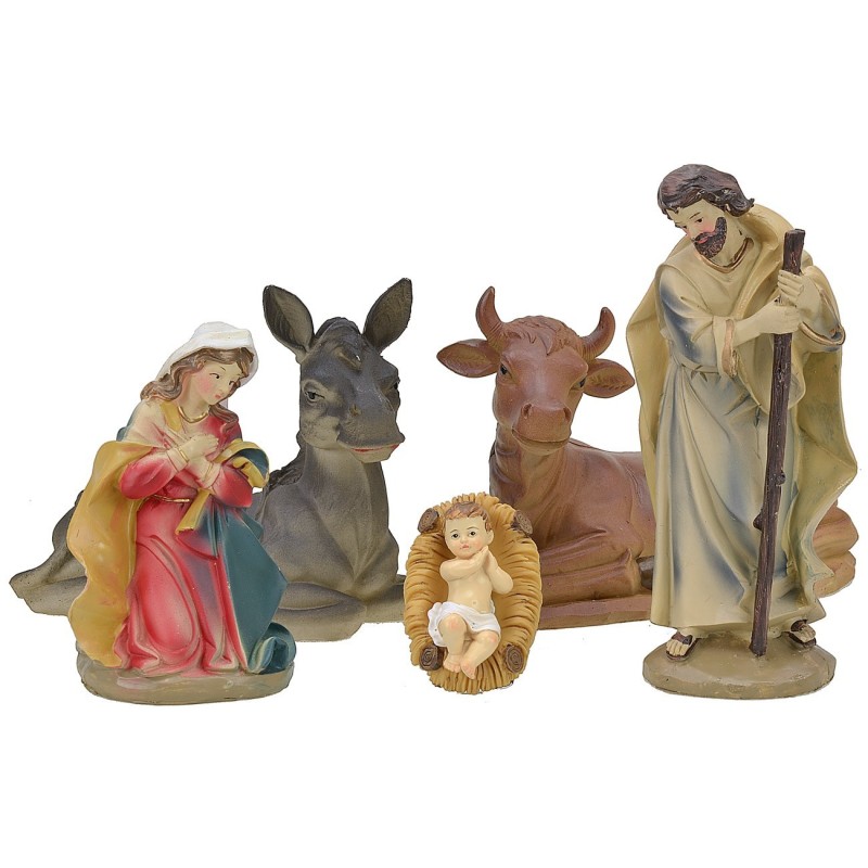 Natividad 5 figuras en resina cm 20 Mundo Belenes