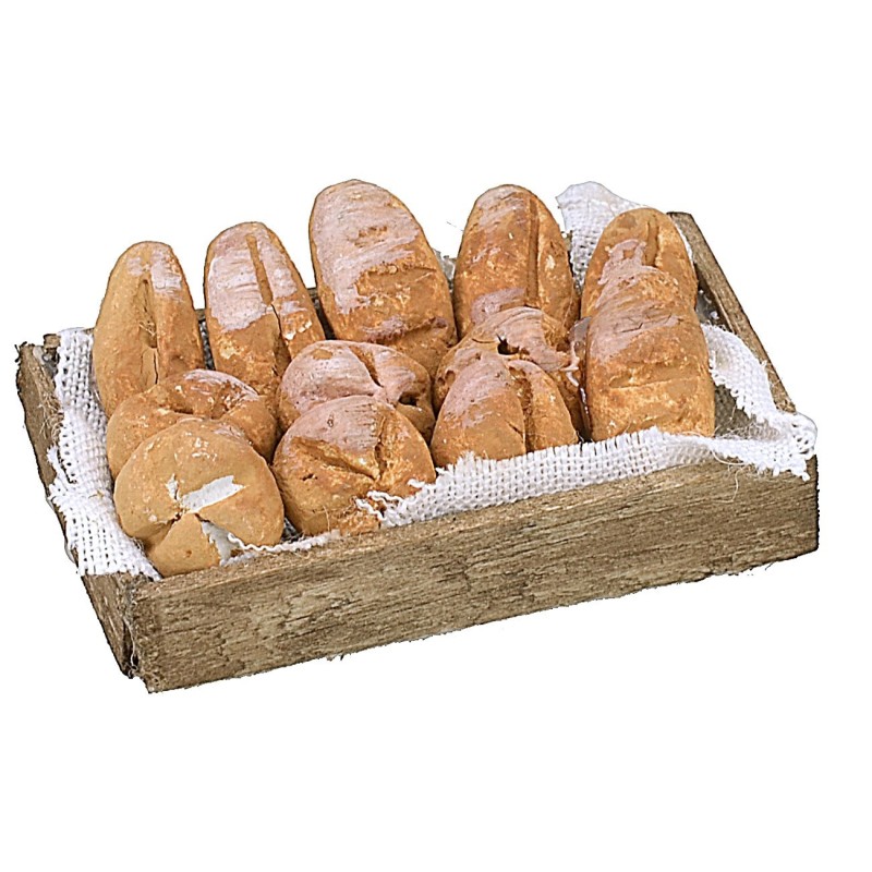 Caja de madera con pan de 5,5x3,3x0,9 cm h.