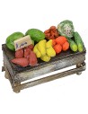 Banco con frutas y verduras cm 7x3,5x4,2 h Mundo Pesebre