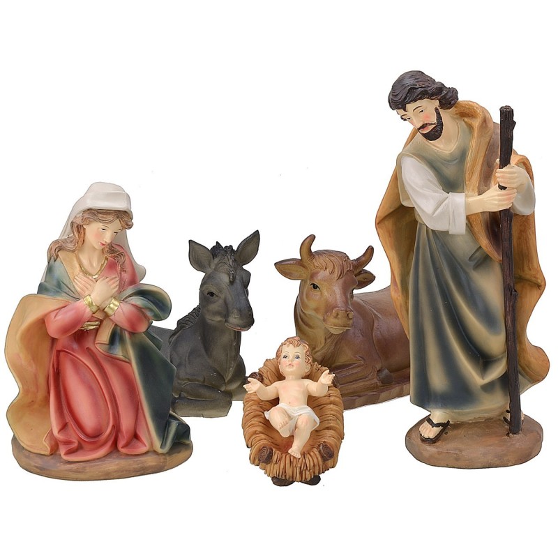 Natividad 5 figuras en resina de 30 cm Mundo Belenes