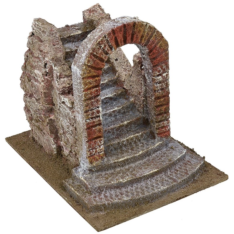 Escalera con arco para Belén de 14,5x19,5x17 cm h Mundo Belénes.