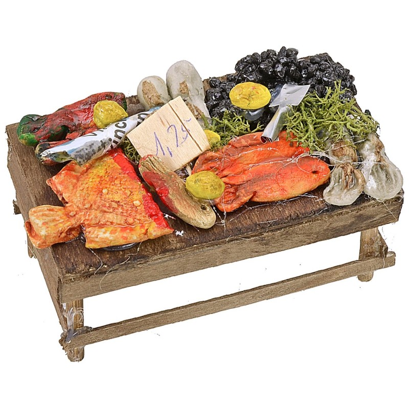 Banquete con pescado variado cm 9,5x5,7x5 h Mundo Pesebre