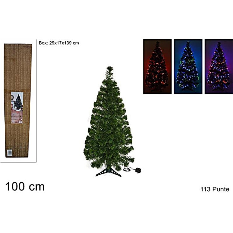 Árbol de fibra óptica multicolor altura 100 cm con 113 puntas Mundo