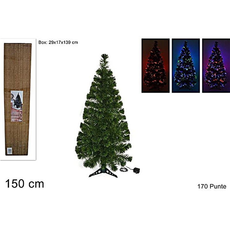 Albero fibra ottica multicolor h 150 cm a 178 punte Mondo