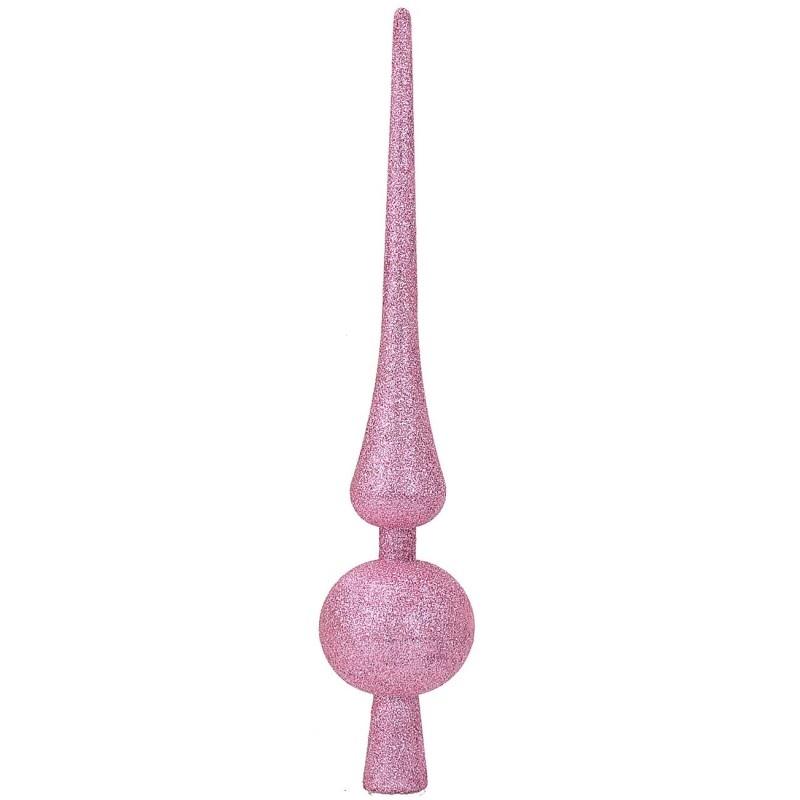 Puntale cm 30 rosa glitterato Natale