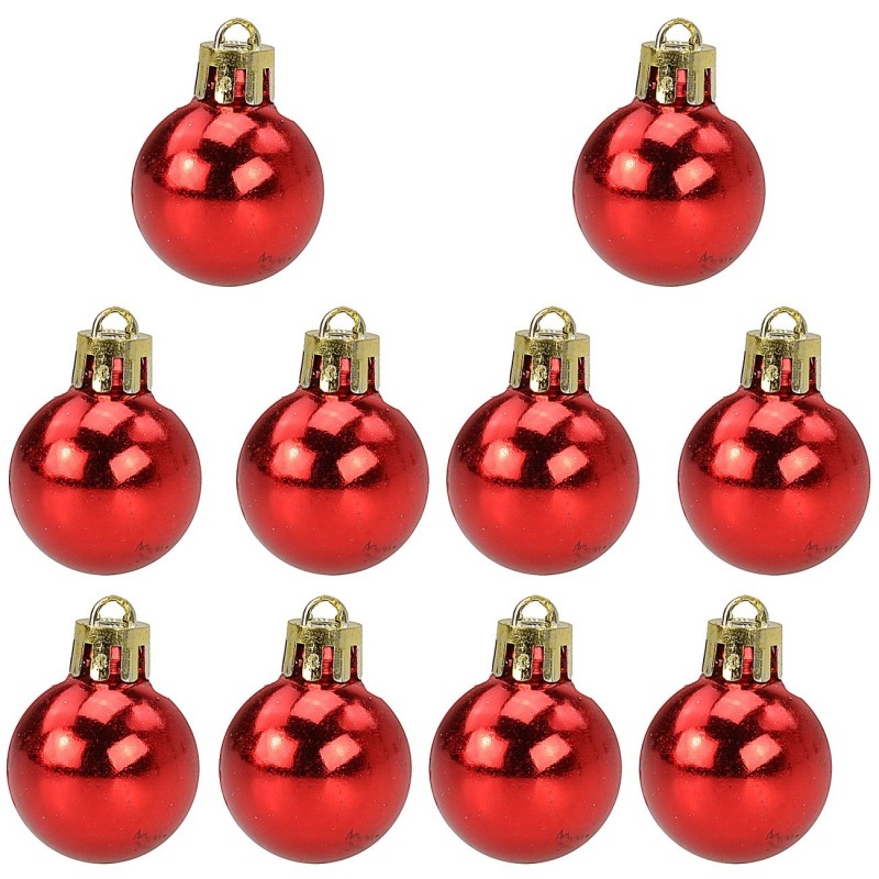 Juego de 10 bolas rojas ø 3 cm para árbol de Navidad Mondo Presepi